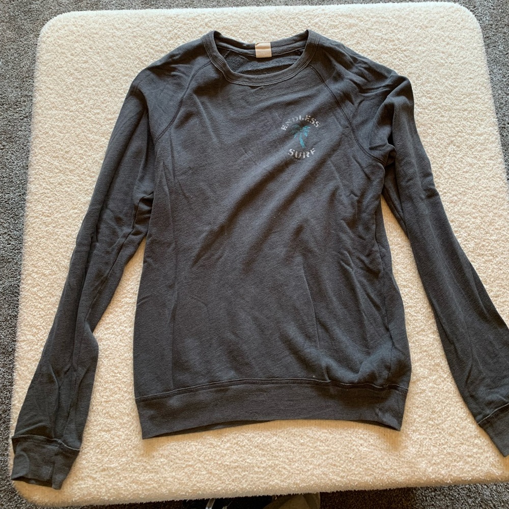 Grey Lightweight Hollister Crewneck. Size Medium.